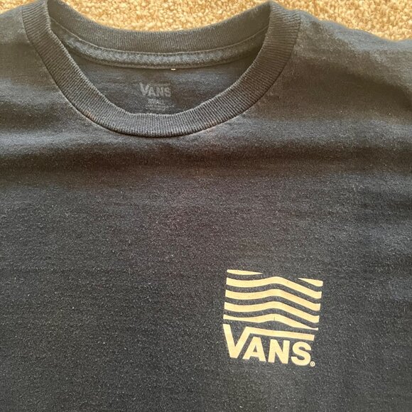Y2K Vans Black and White Skater Cotton T-Shirt S - Picture 3 of 5